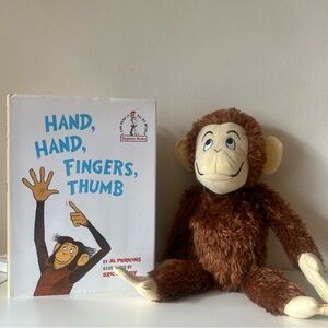 Kohls Cares 16" Monkey Plush  And Book Hand Hand Fingers Thumb  Dr. Seuss used